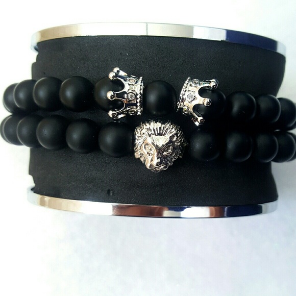 Other - Natural beaded  crown and lion bracelets